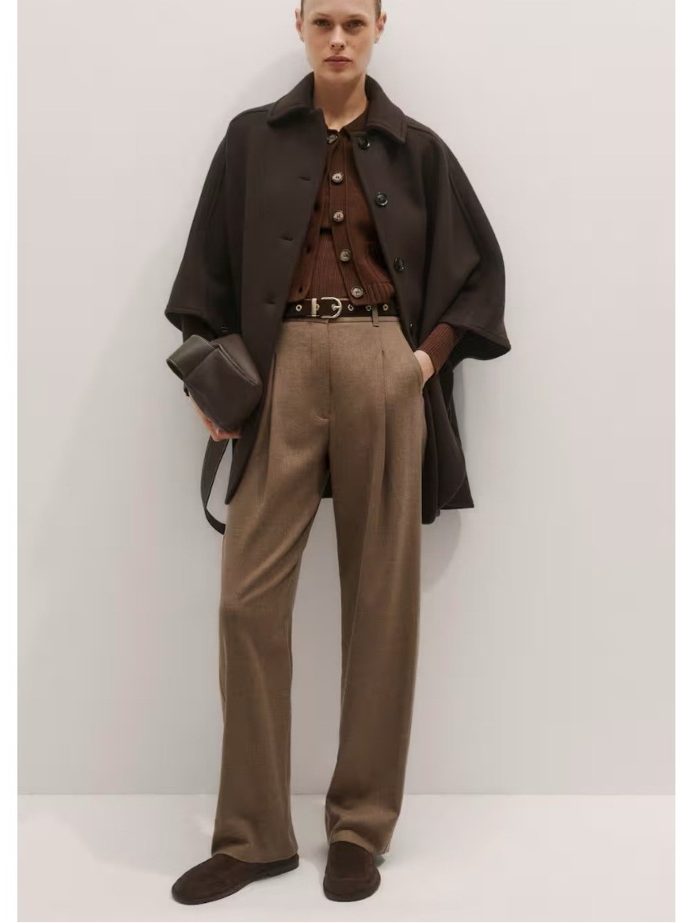 NWT ME+EM Pleat Front Tailored Tapered Trousers Camel Melange Wool Blend Pants 0
